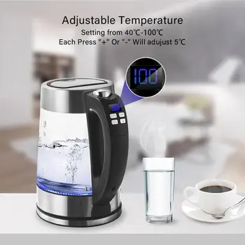 

New Blue Light Intelligent Constant Temperature Kettle Multifunctional Health Pot High Boron Glass Coffee Brewing Teapot
