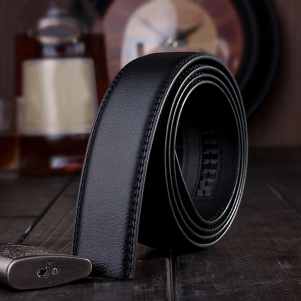 2 Pack Replacement PU Leather Belt Strap Without Buckle, Smooth Business Dress Casual Belts Strap - 3.5 cm/ 1.38 inch