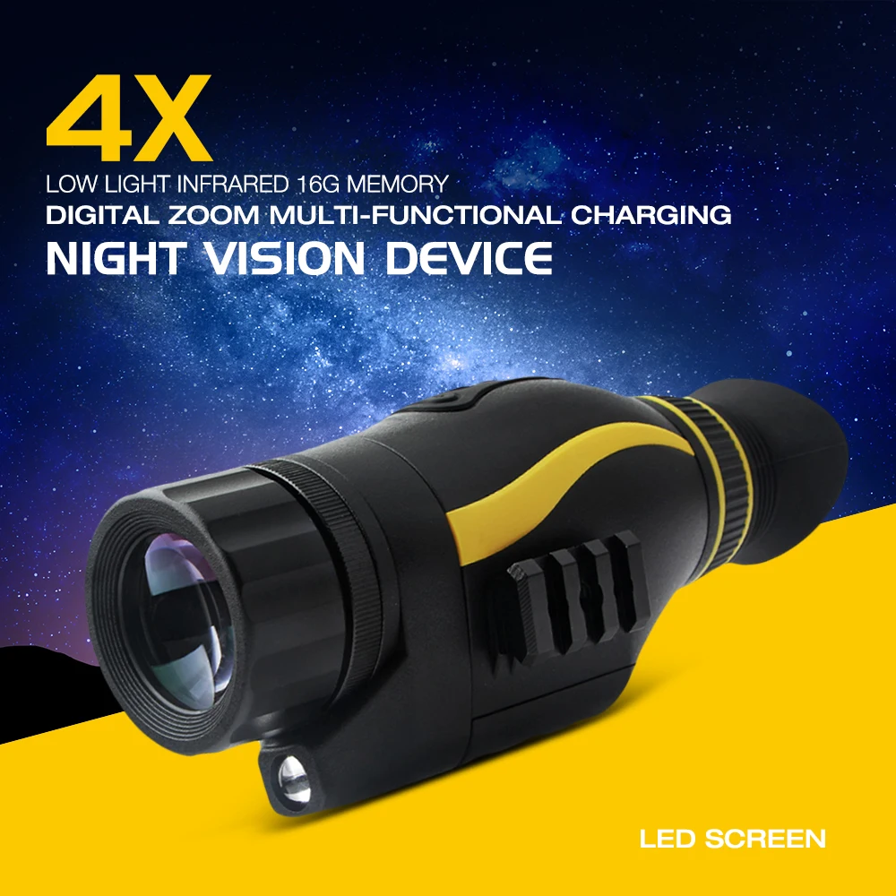 

4X 1080P Night Vision Device Telescope Camping 300m Range Infrared Digital Zoom Low Light Monocular Hunting Night Visions