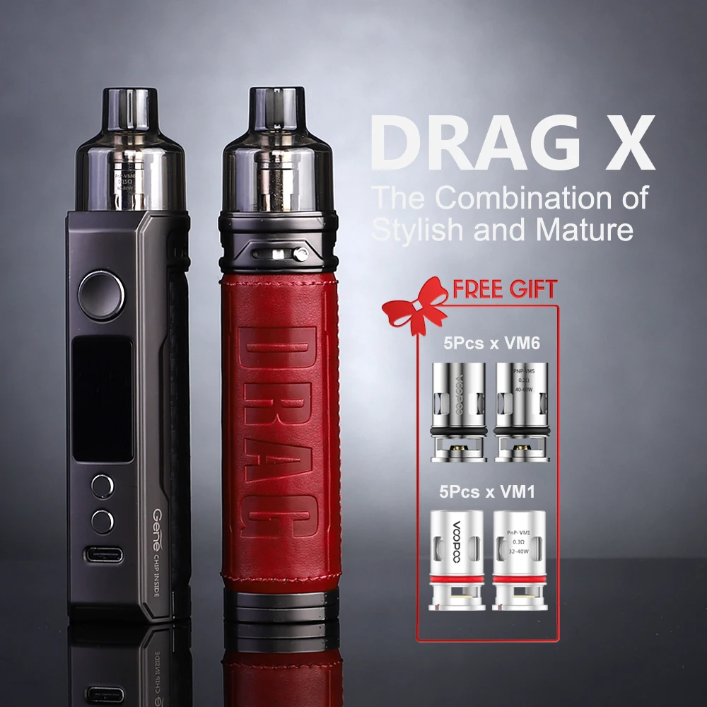 VOOPOO-Kit de vapeo Original DRAG X Pod, de 80W vapeo, 4,5 ml de capacidad, sin batería 18650, Voopoo Drag Mod Pod con bobinas VM6 VM1, cigarrillo electrónico