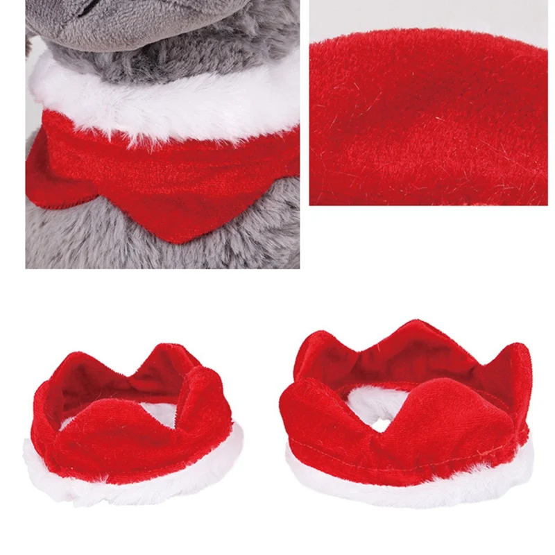 Милые рождественские украшения для домашних животных Костюм накидка с шапкой Санта Клаус плащ/Красный Регулируемый слюнявчик для кошек и собак