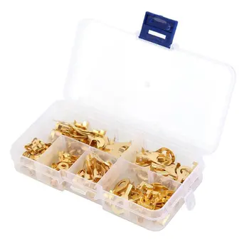 

150pcs/set Ring Type Gold Terminals Golden Brass Non-insulated Crimp Terminals Connectors 3.2mm-10.2mm Cable Wire Connectors