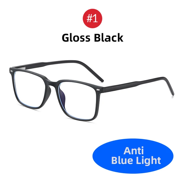 2022 Trending Blue Light Blocking Men's Glasses Gaming TR90 Matte Black Anti Ray Eyeglasses Women Transparent Fashion Eyewear 1 Gloss Black