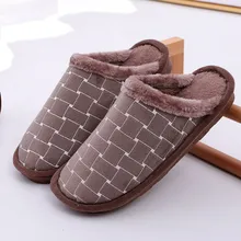Клетчатые домашние тапочки для мужчин; повседневные домашние бархатные теплые домашние тапочки; Мужская обувь; удобные хлопковые тапочки; Zapatos; большие размеры
