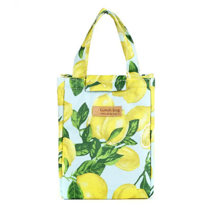 Новые модные сумки-холодильники для женщин и детей, мужские сумки для пикника с мультипликационным рисунком, сумки-тоут с изоляцией для холодных обедов, термосумки из Оксфорда, водонепроницаемые сумки для еды - Цвет: lemon