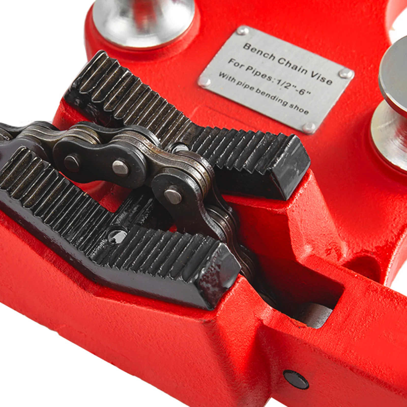 VEVOR 6in Screw Bench Chain Pipe Vise with Cast Iron Base and Crank Handle Manuel Holding Bending Large Plumbing Tool Table Vice 4