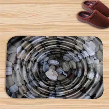 

3D Three-dimensional Stone Large Round No-Fade Printed Floor Mat Rug Bathroom Shower Anti-slip Mat Home Decoration Carpet