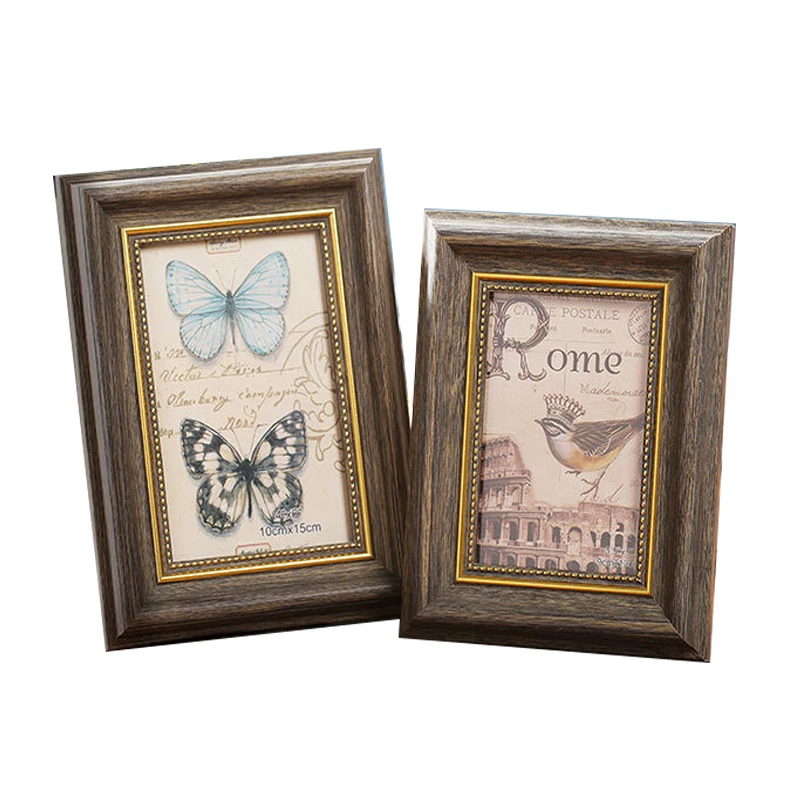 6/7/10 Inch Vintage Photo Frame Ornaments Nightstand Desk Decoration Bronzing Antique Picture Frames American Rustic Home Decor | Дом и сад