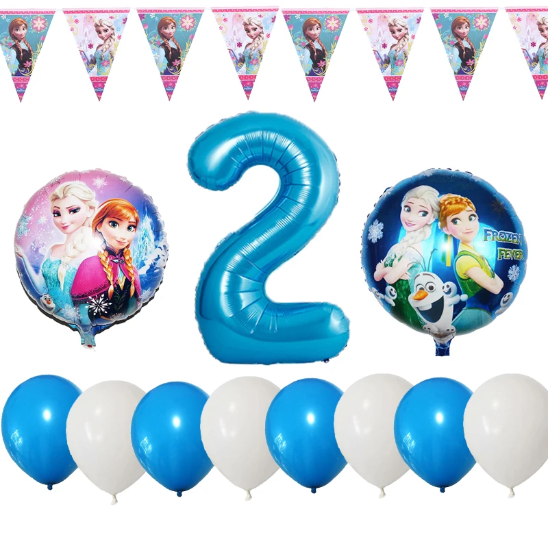12 шт. Дисней Холодное сердце тема 1st Wish день рождения фольгированный шар детский душ вечерние украшения С Днем Рождения шар - Цвет: 2