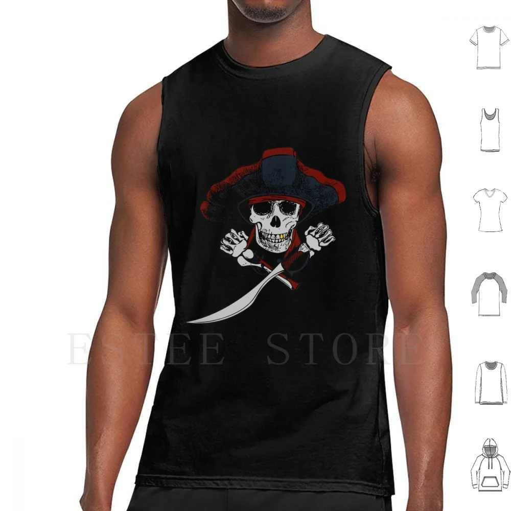 Skull & Bones Canotte Gilet Senza Maniche Skull Bones Skull Bones Pirate Flag Black Jolly Roger Jollyroger