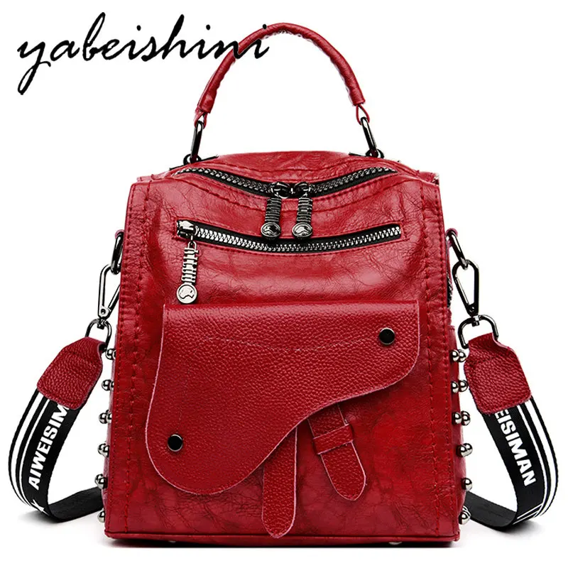 

Mochila feminina Fashion Cowhide Backpack Woman travel Backpack Multi-functional Luxury backpack leather Daypack Sac a Dos
