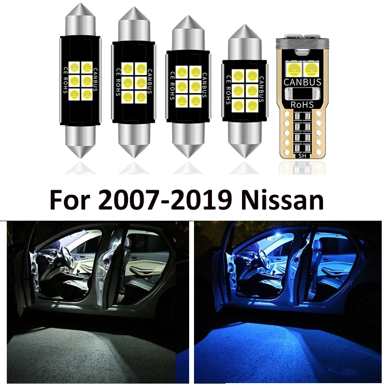 10pcs Car White Interior Led Light Bulb Package For Nissan Qashqai J10 J11 20072019 Map Dome
