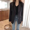 Aelegantmis Spring New Fashion Blazer Jacket Women Casual Pockets Long Sleeve Work Suit Coat Office Lady Solid Slim Blazers 2022 ► Photo 3/6