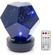

Galaxy Star Projector LED Geometric Table Lamp Night Light Battery Remote Control Home Planetarium Kids Bedside Decor Gift