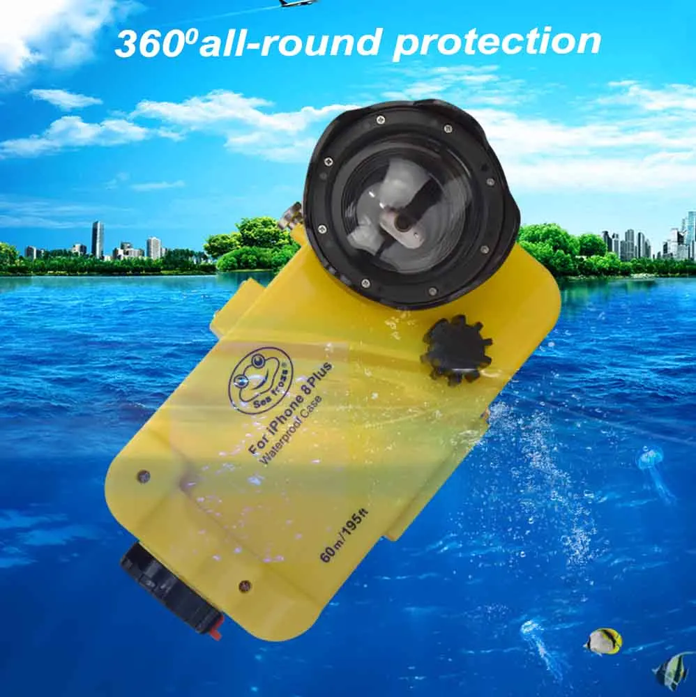 

Phone Case For iphone 7 Plus 8 Plus Waterproof Diving Mobile Phone Housing 60M Underwater Protective Cover 1pc