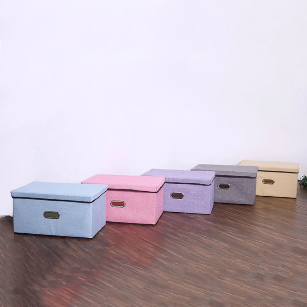 

Clothes Storage Box Portable Collapsible Cotton and Linen Laundry Box School Home Clothes Toys Cosmetics Storage Box Storage Bag