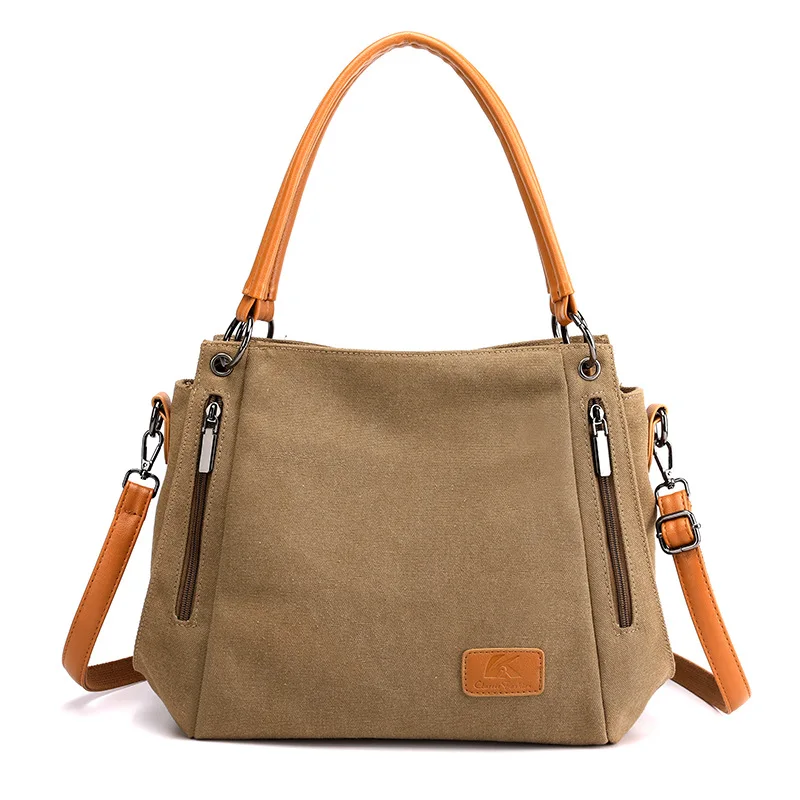 Sac en toile concis nouveau style étudiants art et art croix - sac en bandoulière grande capacité pour femme sac à bandoulière en toile_voghion.com