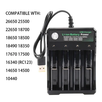 

3.7 V 18650 Charger Lithium Ion Battery USB Independent Charging Portable 18350 16340 14500 Battery Charger