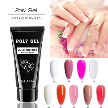 

30ML Poly Gel For Finger Extension Crystal Jelly Poly Nail Gel Camouflage UV LED Hard Gel Acrylic Builder Gel nail art