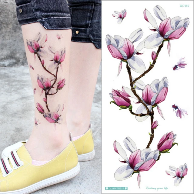 𝕵𝖊𝖘𝖘𝖎𝖈𝖆 𝕰𝖑 (raleigh tattoo artist) | Start of a leg sleeve wrap  around for Sara ✨ part healed part fresh and color dusting ☺️ #naturetattoo  #botanicaltattoo #nctattoo... | Instagram