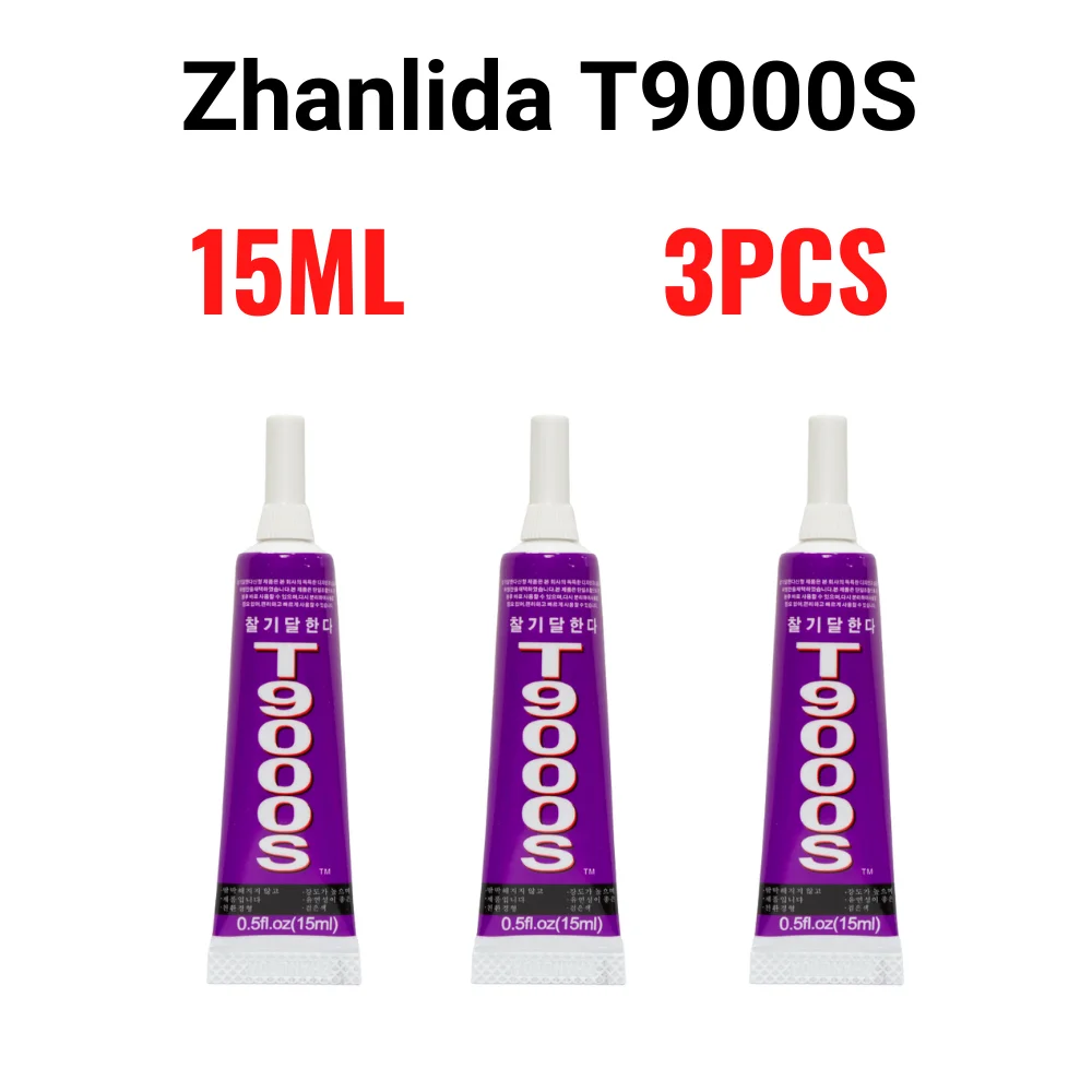 Zhanlida T9000s 15ml 3pcs Pack Black Contact Adhesive Multipurpose