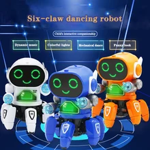 Robot dansant électrique à Six griffes, lumière LED, musique intelligente, jouet éducatif pour enfants, cadeau d'anniversaire