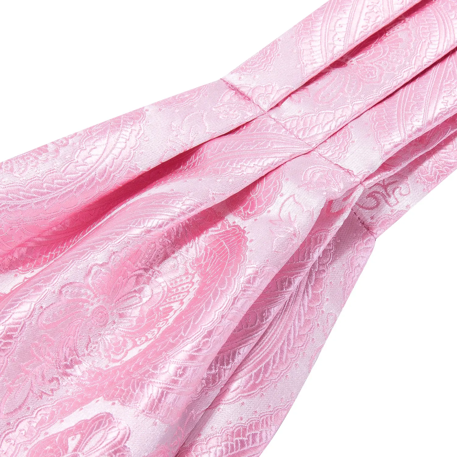 Fashion Pink Paisley Ascot Tie For Men Silk Scarf Tie Suit Men's Necktie Jacquard Set Pocket Square Cufflinks Barry.Wang AS-007