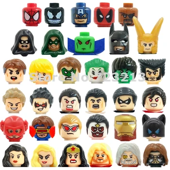 

Classic Comics Figure Head 1000+ Style Movie Joker Wonder Woman Robin Catwoman Green Arrow Building Block Model XINH Toys