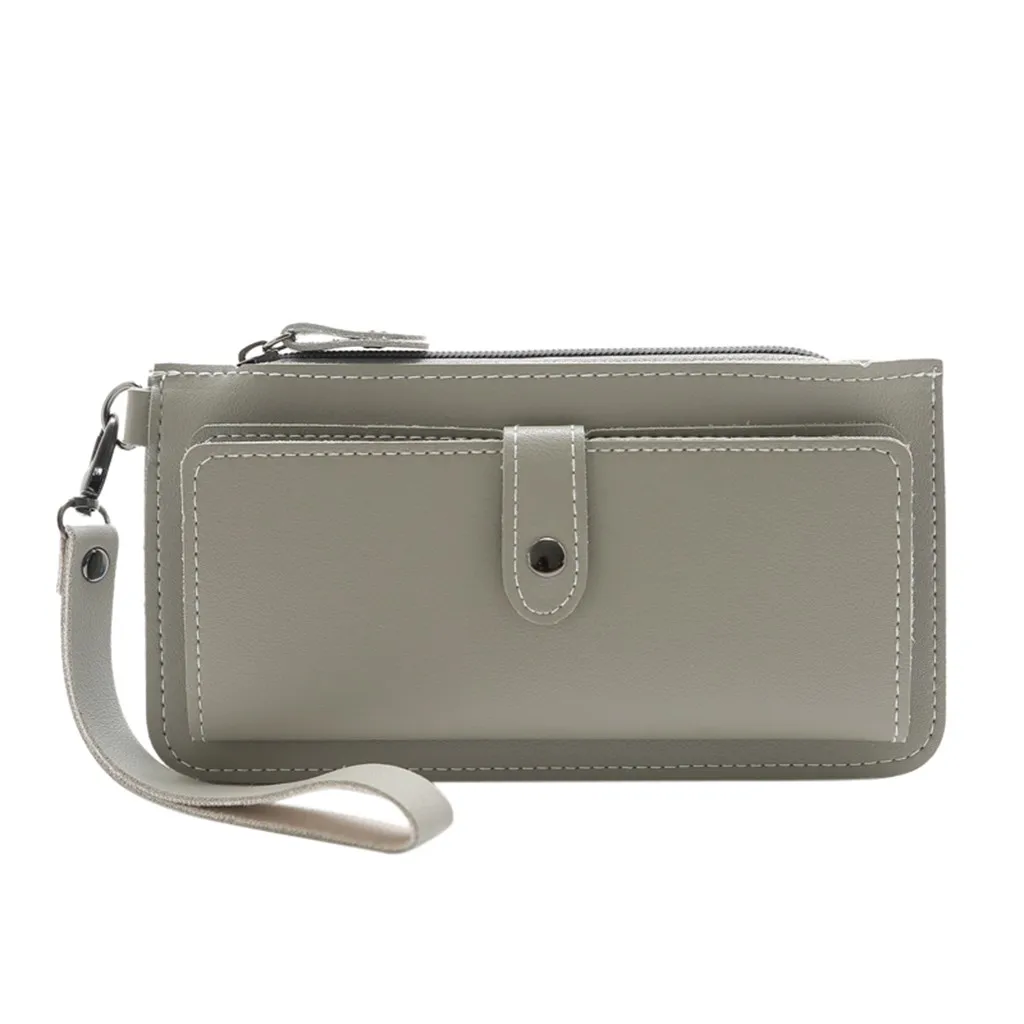 Molave кошелек женские модные длинные кошельки портмоне сумки трендовые многофункциональные держатели для карт сумки клатч portefeuille femme - Цвет: Gray