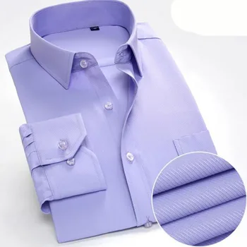 

Business Men Long Sleeve Single Breasted Dress Shirts Camisa,Comfortable Breathable Solid Candy Color Shirts Cloth Wash and Wear