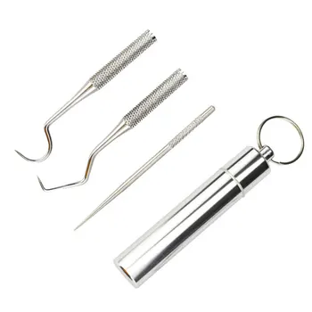 

1 Set Stainless Steel Toothpick Portable Tooth Hook Teeth Clean Tool