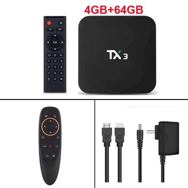 TX3 Android 9,0 ТВ приставка Amlogic S905X3 4 Гб 64 Гб 8K 2,4G 5G Wifi Bluetooth Youtube HDR Google Play Netfilx телеприставка - Цвет: 4GB 64GB G10S