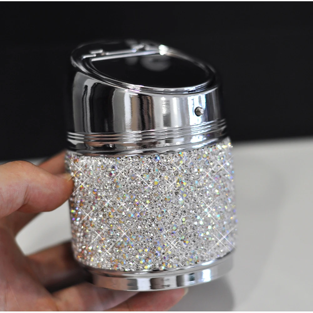 Пепельница Bling автомобильные универсальные принадлежности для автомобиля для дома пепельница многоцелевой Алмазный металл белый розовый фиолетовый