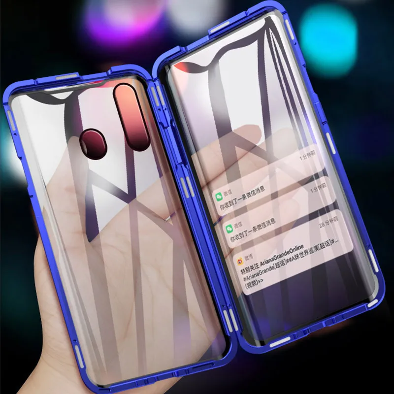 Передний + задний двухсторонний стеклянный Магнитный чехол для Samsung Galaxy A70 A51 A71 A50