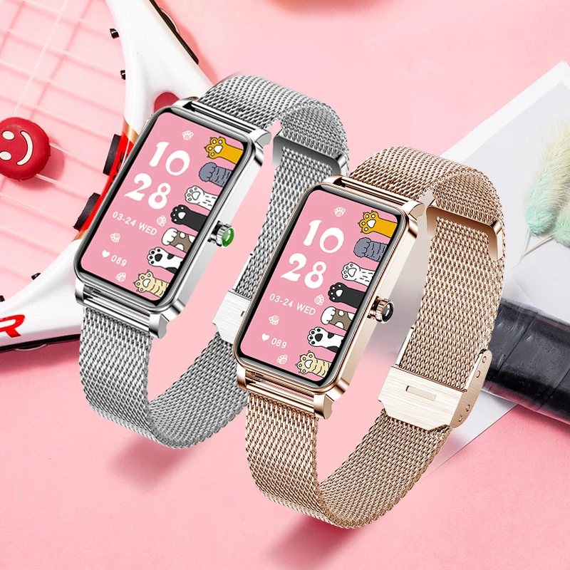 2021 New IP68 Waterproof Smart Watch Women Lovely Bracelet Heart Rate Monitor Sleep Monitoring Smartwatch Connect IOS Android