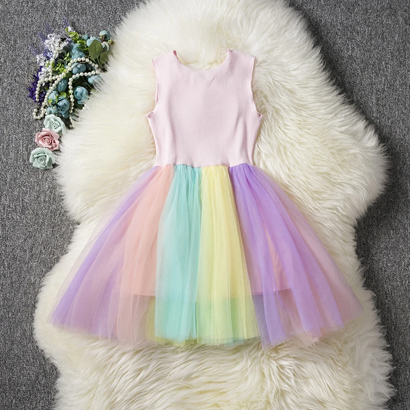 Комплекты одежды принцессы с единорогом комплекты из 2 предметов топы с единорогом+ мини-юбка-пачка Одежда для маленьких девочек детское праздничное бальное платье для девочек