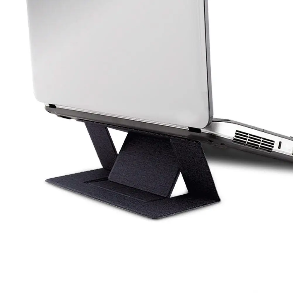 Регулируемая подставка для ноутбука Подставка для ноутбука липкий Невидимый кронштейн Складная подставка iPad MacBoo Портативная подставка для планшета - Название цвета: Черный