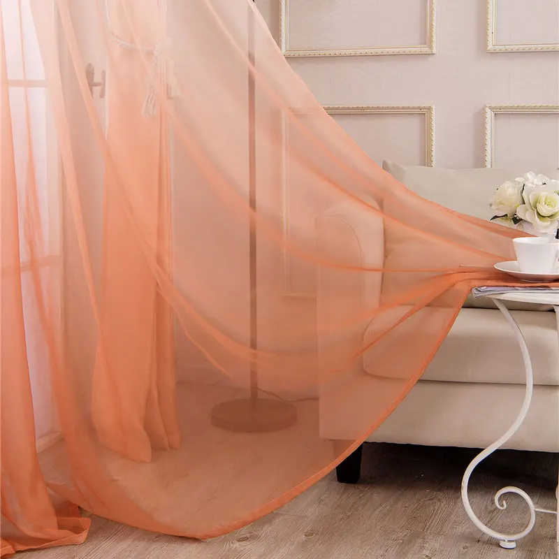 orange tulle Современные 3d печатные градиентные затемненные глухие шторы для спальни для гостиной плотные шторы для кухни - Цвет: orange tulle