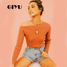 ^#Cheap GIYU Sexy Slash Neck Solid Ribbed Sweater Autumn Winter Jumpers Casual Long Sleeve Slim Basic Pullover sueter mujer invierno ^#Cheap GIYU Sexy Slash Neck Solid Ribbed Sweater Autumn Winter Jumpers Casual Long Sleeve Slim Basic Pullover sueter mujer invierno