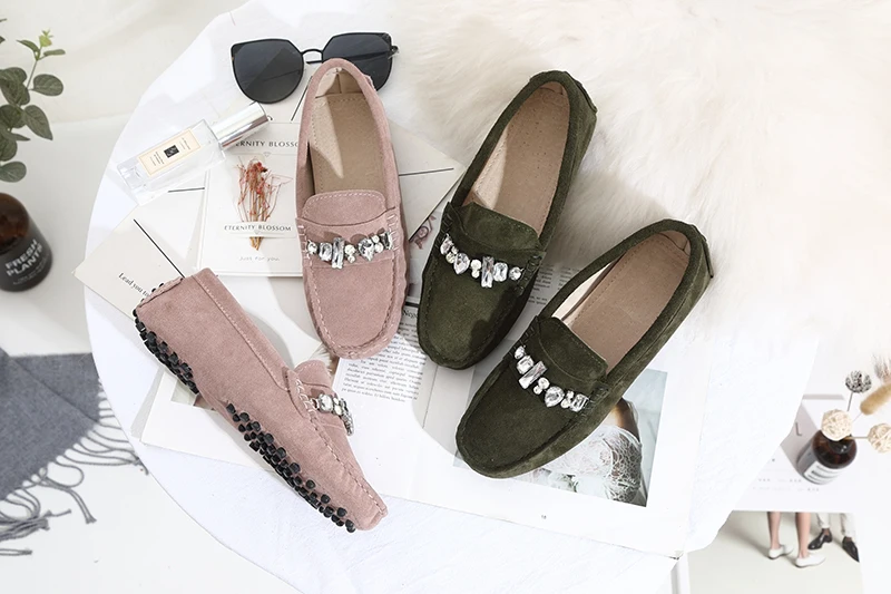 genuine cowhide leather women shoes Female Casual Fashion Flats Spring Autumn driving shoes women leather loafers