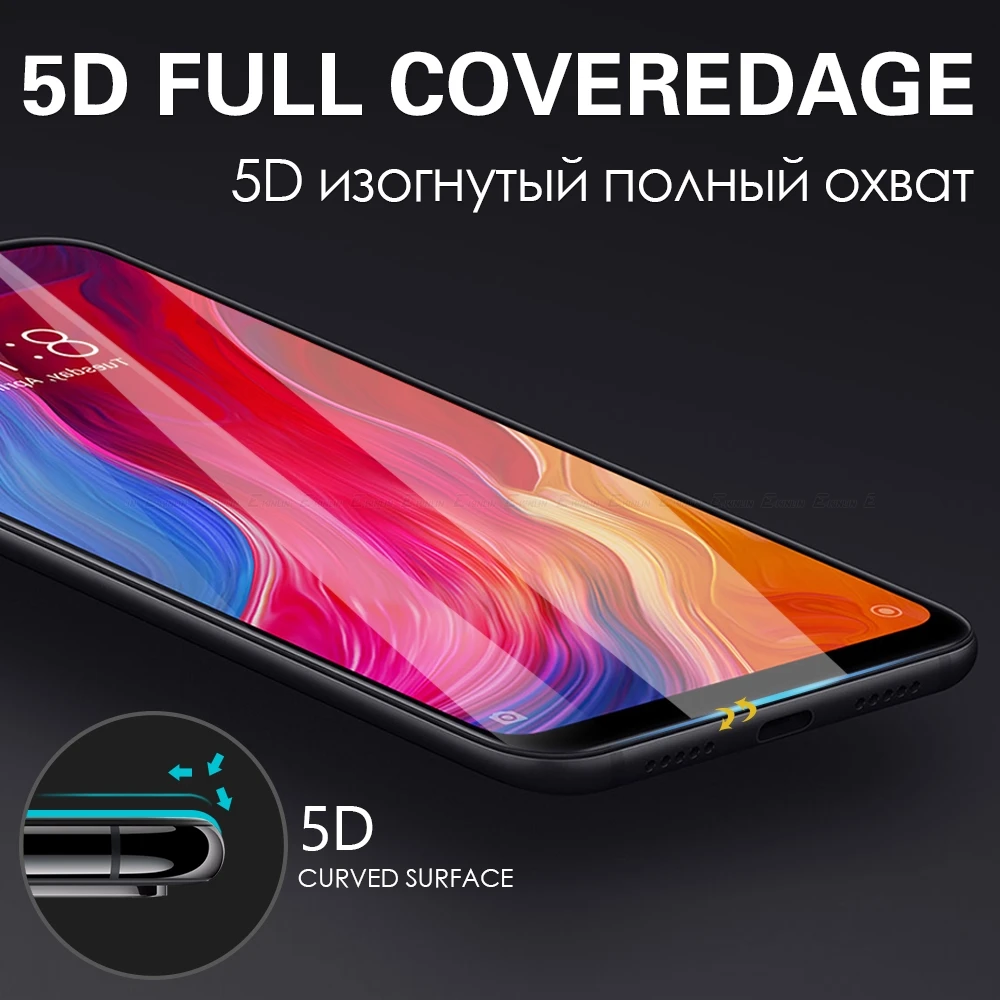 5D Curved Film Full Cover Tempered Glass Screen Protector For Motorola Moto One Vision Action G7 Power G6 G5 Plus E6 Play G5S|Защитные