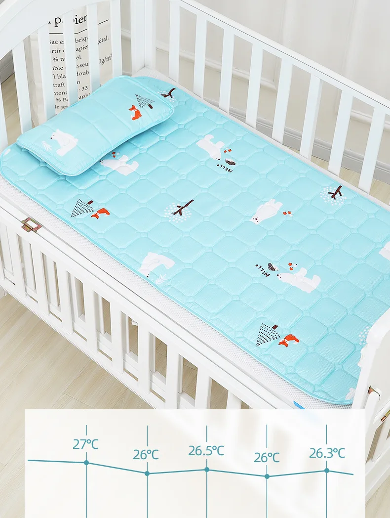 Bebê de Refrigeração Esteira para Cama com Travesseiro Babyinner Berço Esteiras Verão Crianças Látex Gelo Seda Almofada Dormir Colchão Conjunto 11 esteira para cama com travesseiro crianças látex