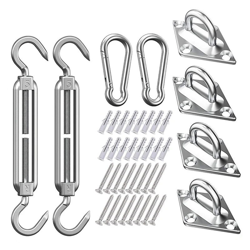 Sun Sail Shade Stainless Steel Fixing Fittings Hardware Accessory Kit For Garden 