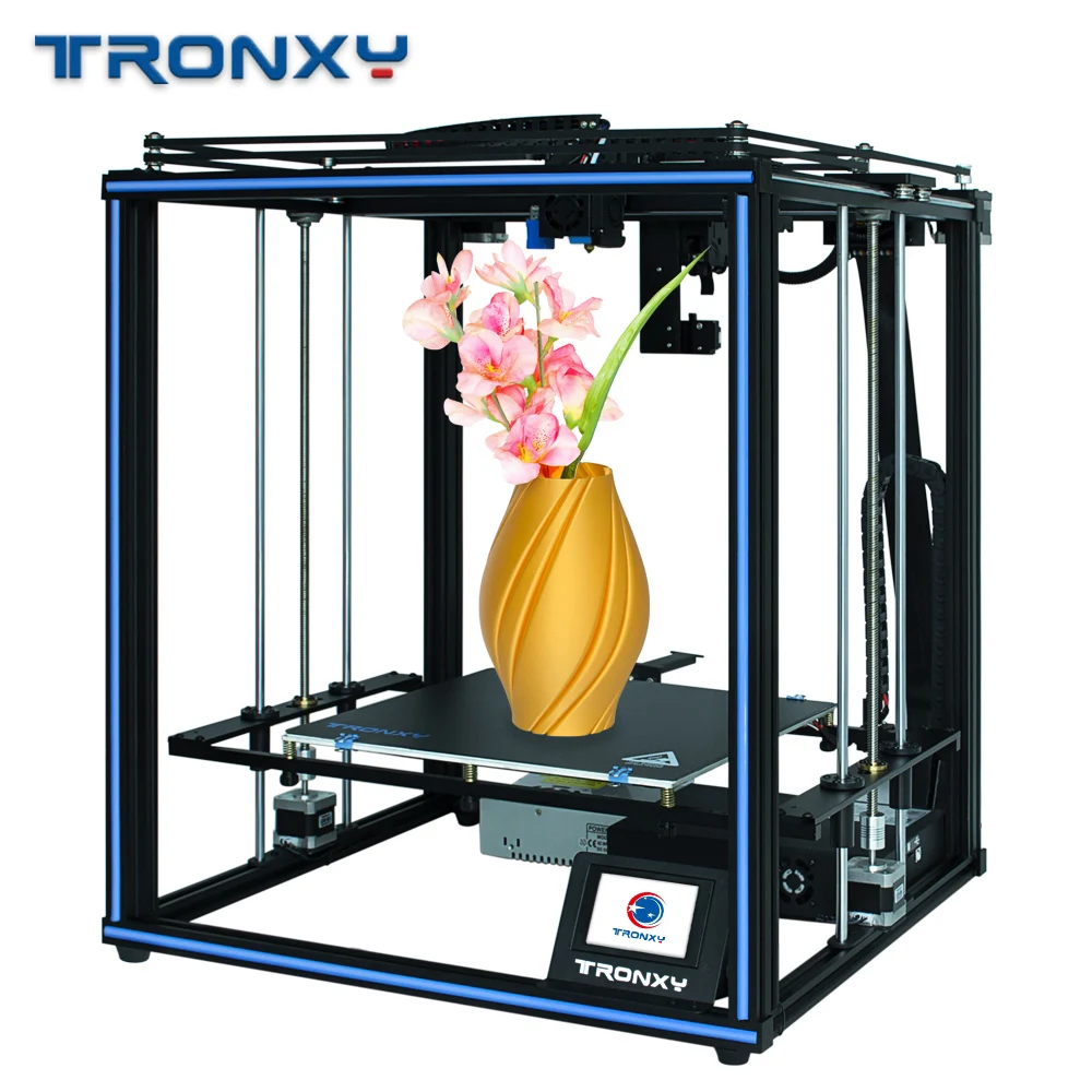 Kopen Tronxy X5SA PRO Verbeterde Titan Extruder EN Hoge precisie Dubbele As Geleiderail 3D Printer Build Plaat Hervatten Stroomuitval