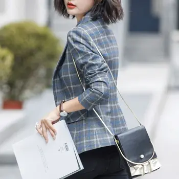 

Plaid small suit jacket women spring and autumn new Korean professional short jacket casual slim work clothes suit