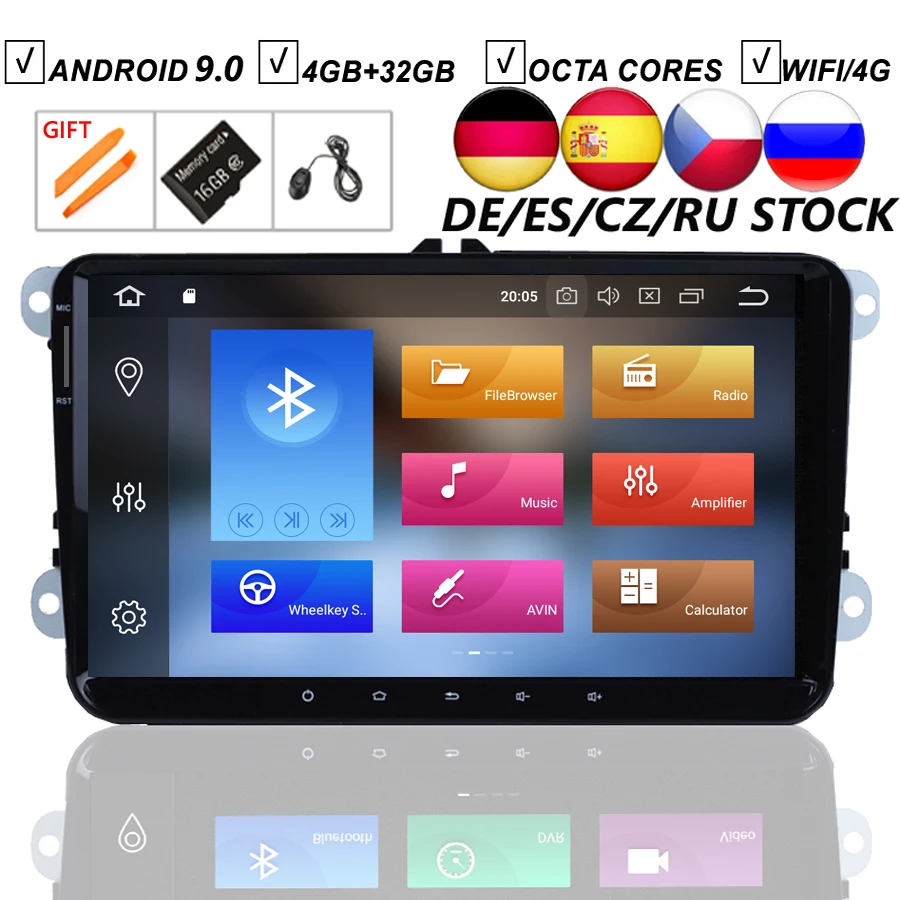 9 автомобильный Android 9,0 без DVD gps плеер для VW Polo Golf MK5 MK6 PASSAT 8 Core PX5 4G ram 64G rom Радио Навигация по Bluetooth стерео