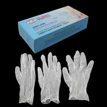 

100pcs/Lot Disposable Gloves One-off Plastic Gloves Restaurant BBQ Transparent Eco-friendly PE Gloves Kitchen Garden accessories