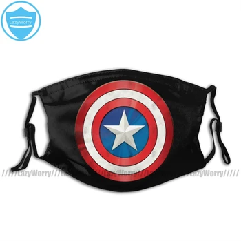 

Captain America Mouth Face Mask Avengers Classics Captain America Brushed Shield Facial Mask Kawai Cool with 2 Filters for Adult