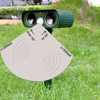 

Solar Ultrasonic Repeller Deterrent Pest Cat Dog Fox Deterrent Solar Powered Scarer Repellent Outdoor Garden Tool Hoomall /