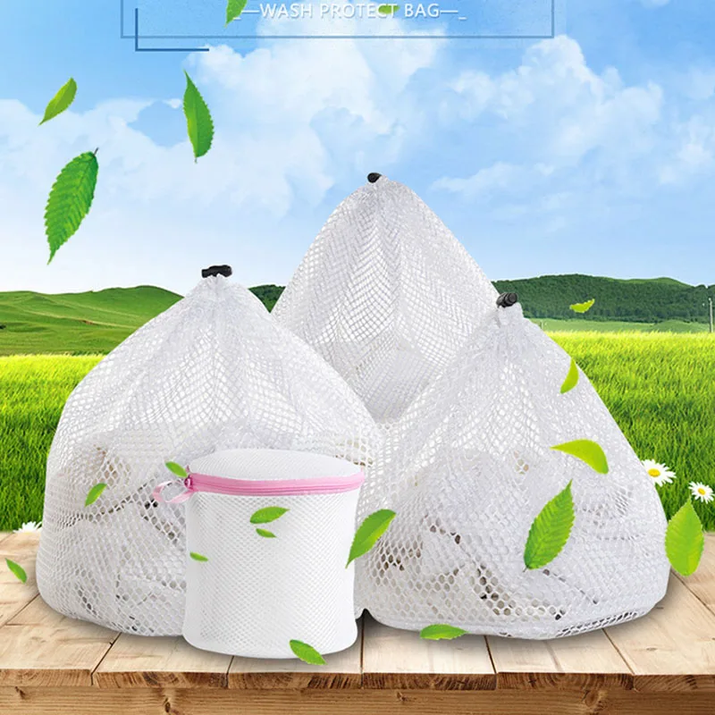 

3 Sizes Laundry Washing Bags Clothes Organizer Drawstring Net Laundry Saver Mesh Wash bag For Washing Machine Laundry basket